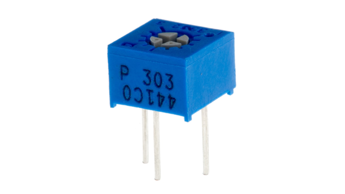 Bourns 3362 1-Gang THT Trimmer-Potentiometer, Einstellung von oben, 30kΩ, ±10%, 0.5W, Pin, L. 6.6mm