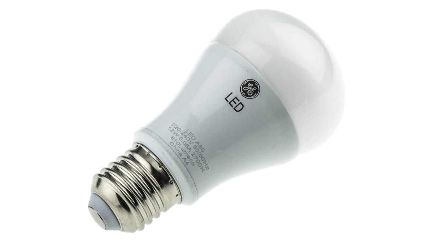 Lámpara LED GE, 220 → 240 V, 12 W, casquillo E27, regulable, Luz blanca extracálida, 810 lm, 15000h