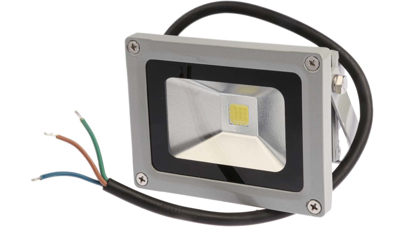 RS PRO Floodlight, 1 LED, 10 W, 800 → 900 lm, IP65, 85 → 265 V ac