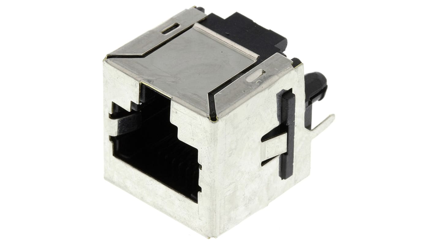 TE Connectivity 5557484 Cat.3 RJ45-Steckverbinder Buchse, 1-Port 8P8C-polig Geschirmt, Leiterplatten-Montage