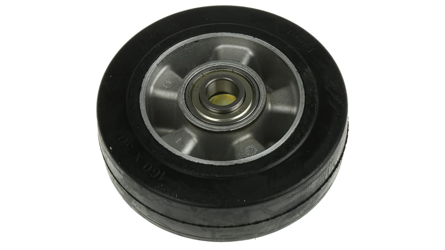 Tente Black Rubber Corrosion Resistant, Vulcanized Trolley Wheel, 700kg