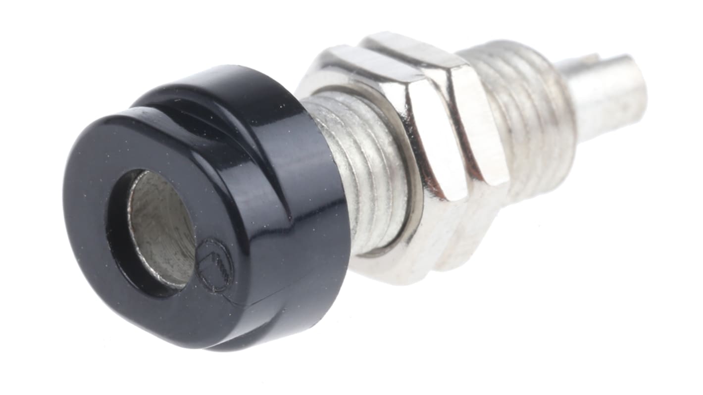 Fiche Banane Hirschmann 4mm Noire - Plaqué Or, 1000V - Test & Mesure - Neuve