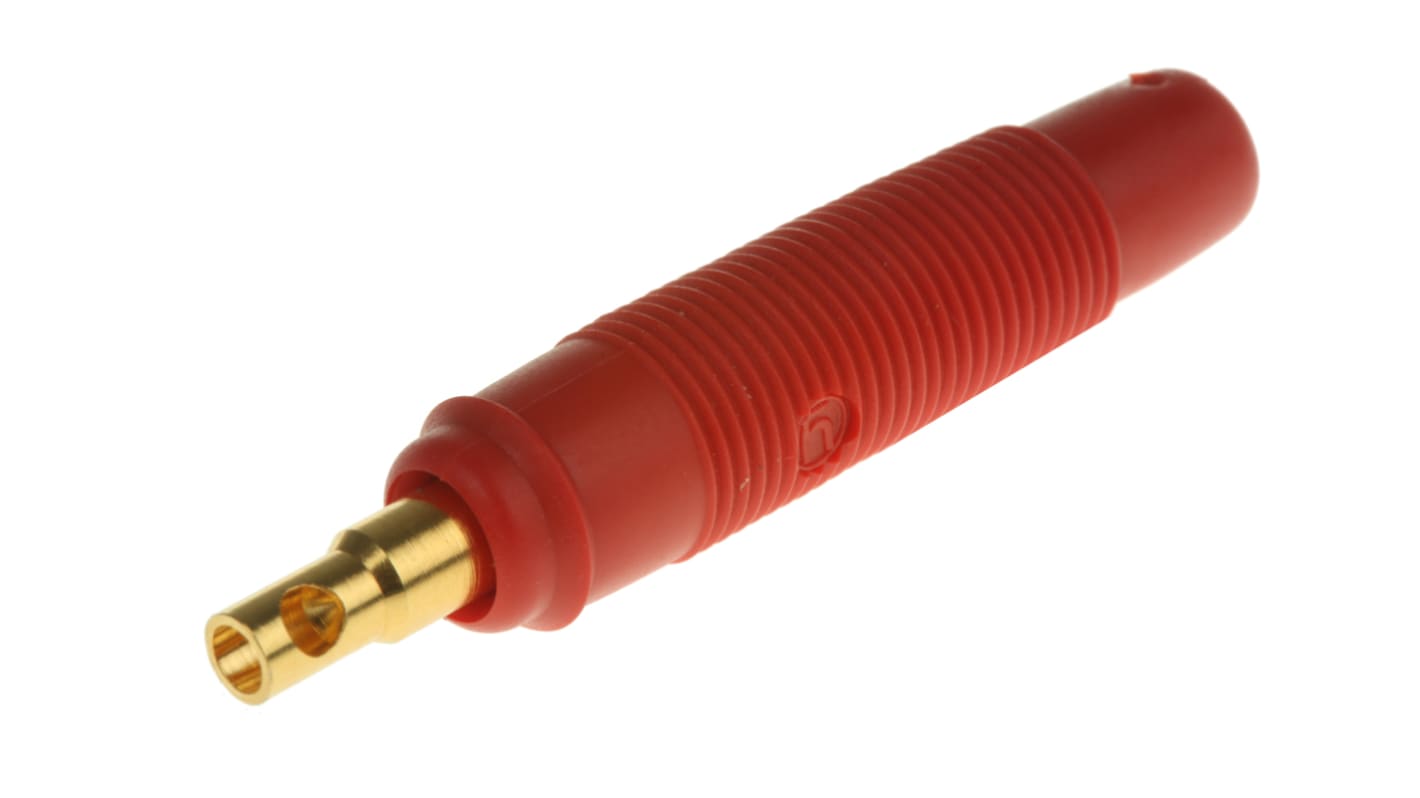 Conector banana hembra Hembra, 16A, 30 V ac, 60V dc, Contacto Oro, Rojo