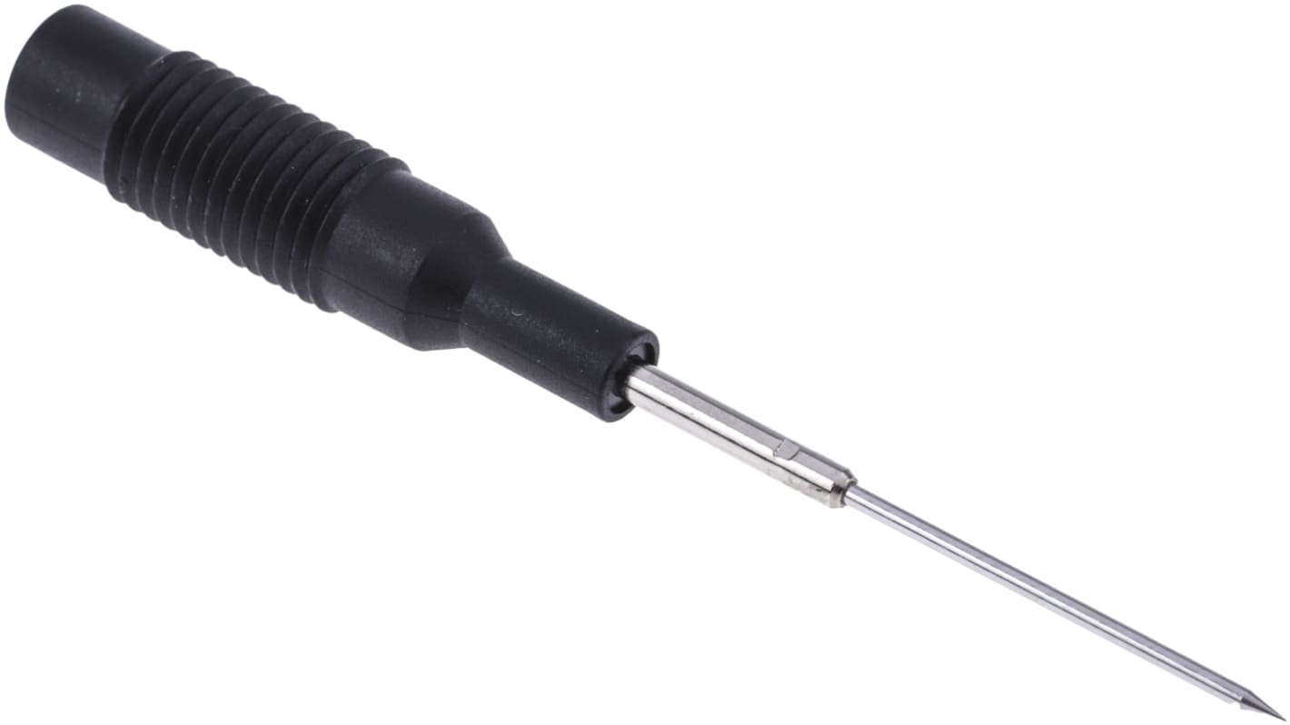 Sonda de prueba, 30 V ac, 60V dc, punta 1mm, Negro