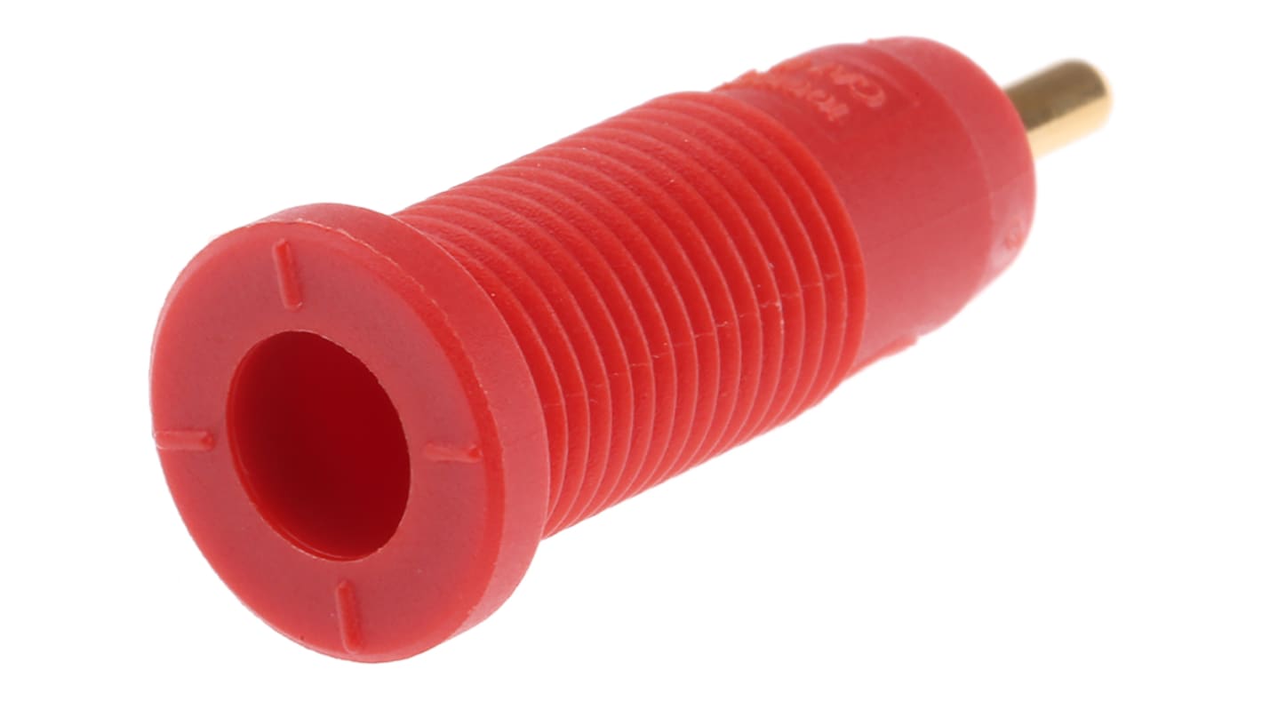 Hirschmann 2mm Bananenbuchse Rot, Kontakt vergoldet, 1000V ac/dc / 10A, Lötanschluss