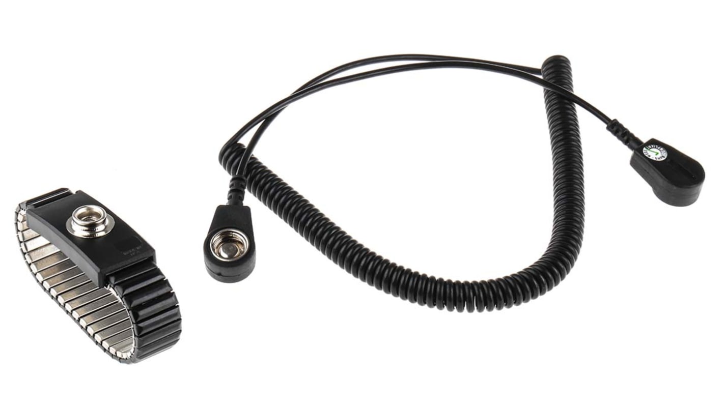 RS PRO ESD Grounding Wrist Strap & Cord Set With 10 mm Socket, 10 mm