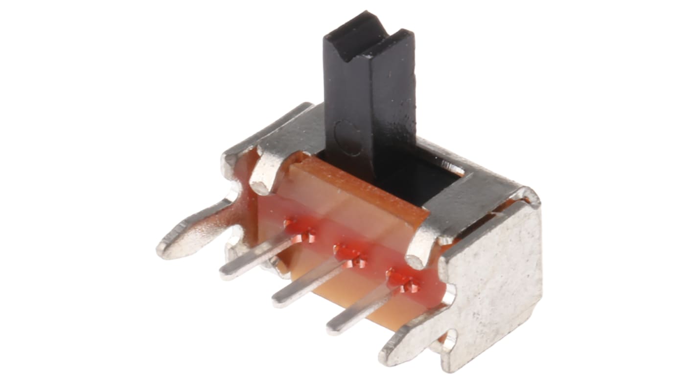 C & K Through Hole Slide Switch SPDT Latching 100 mA@ 12 V dc Slide