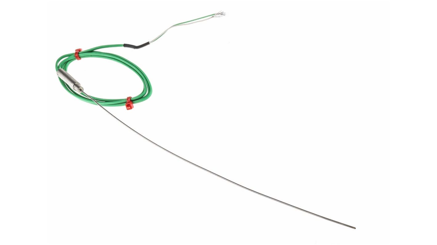 RS PRO Type K Thermocouple 250mm Length, 1mm Diameter → +1100°C