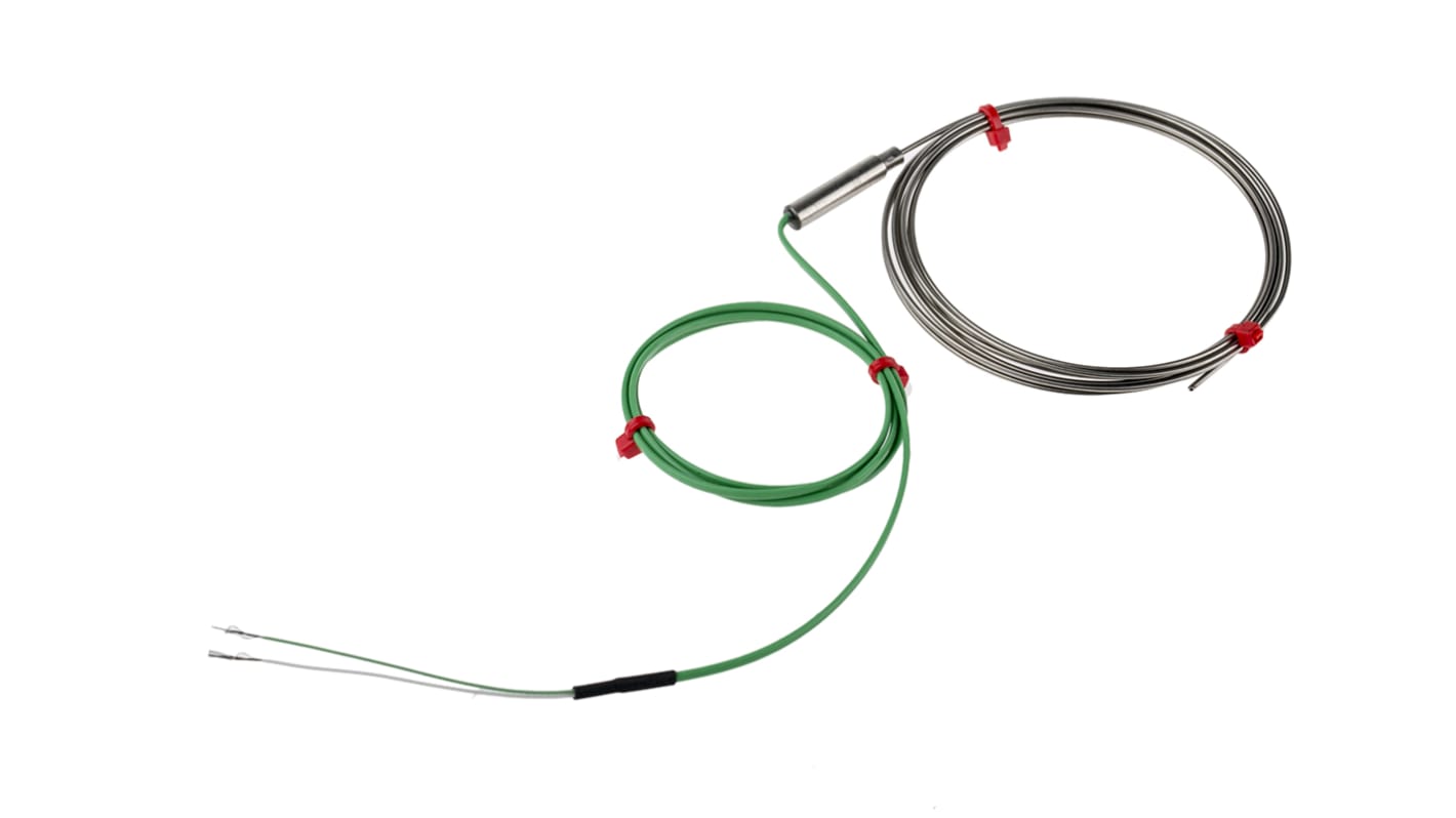 Thermocouple à isolation minérale RS PRO type K Ø 1.5mm, L 2m, +1100°C max à Raccord dénudé