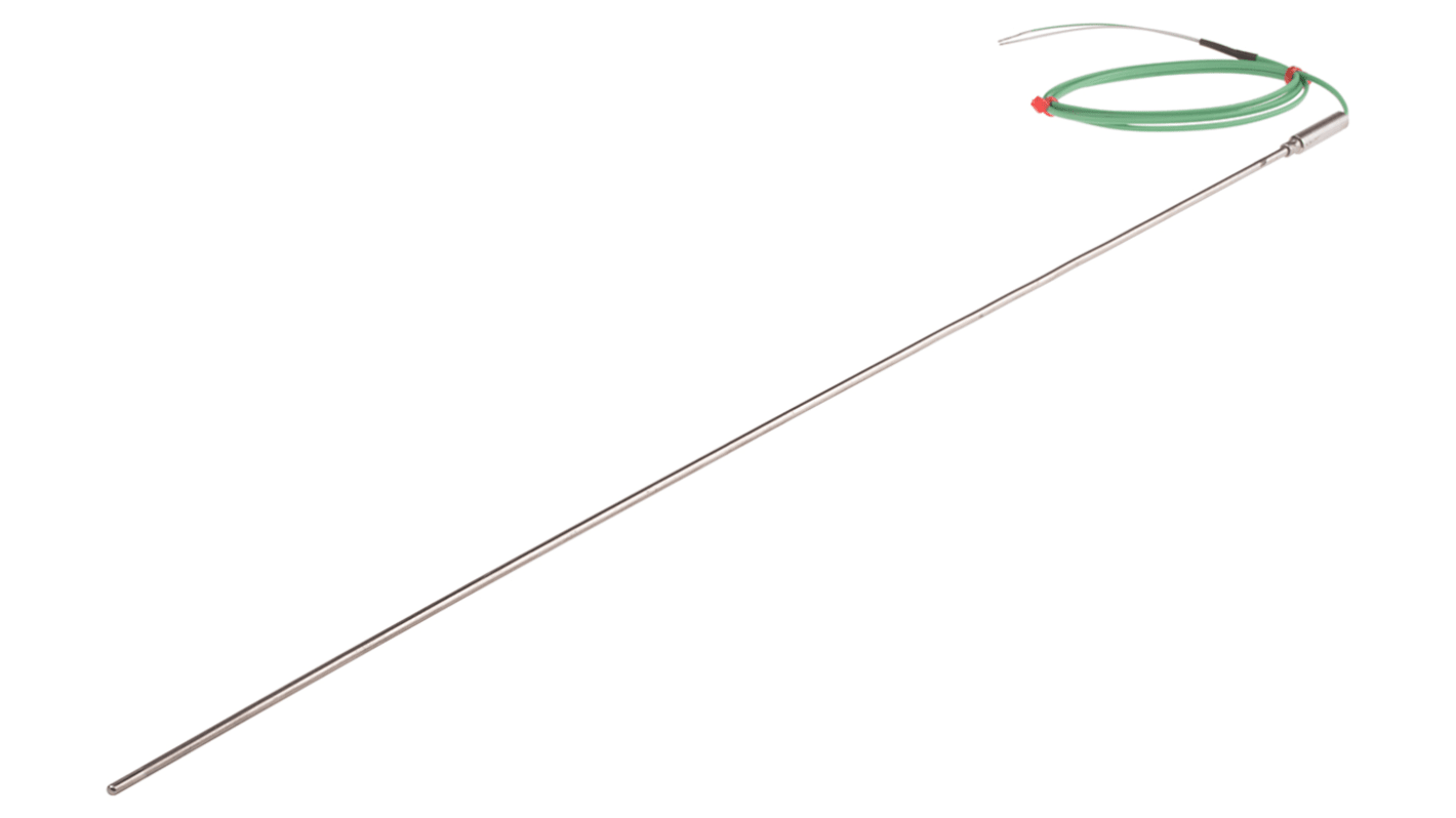 Termopar tipo K RS PRO, Ø sonda 3mm x 500mm, temp. máx +1100°C, cable de 1m, conexión Extremo de cable pelado