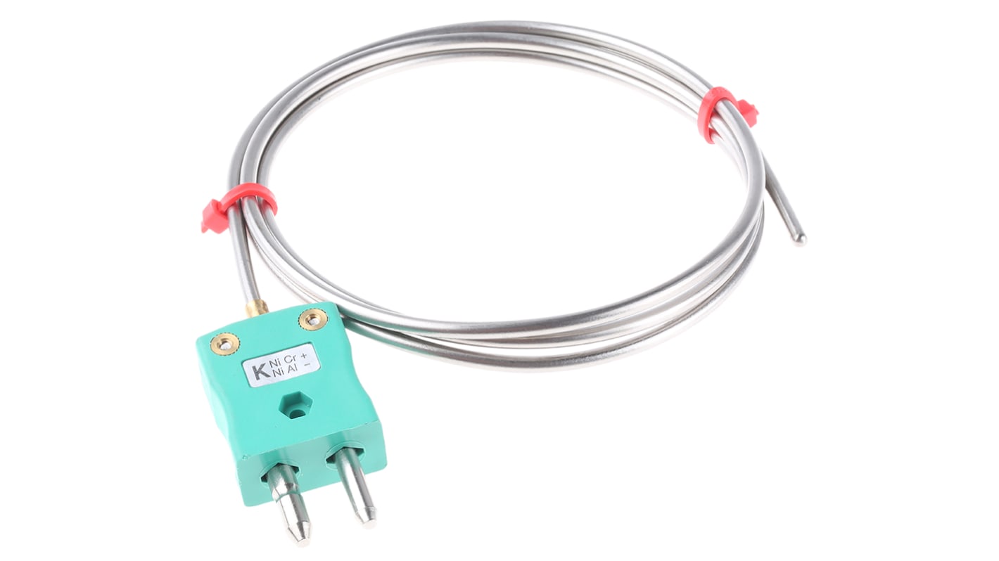 Thermocouple RS PRO type K Ø 3mm, L 1m, +1100°C max à Fiche mâle standard