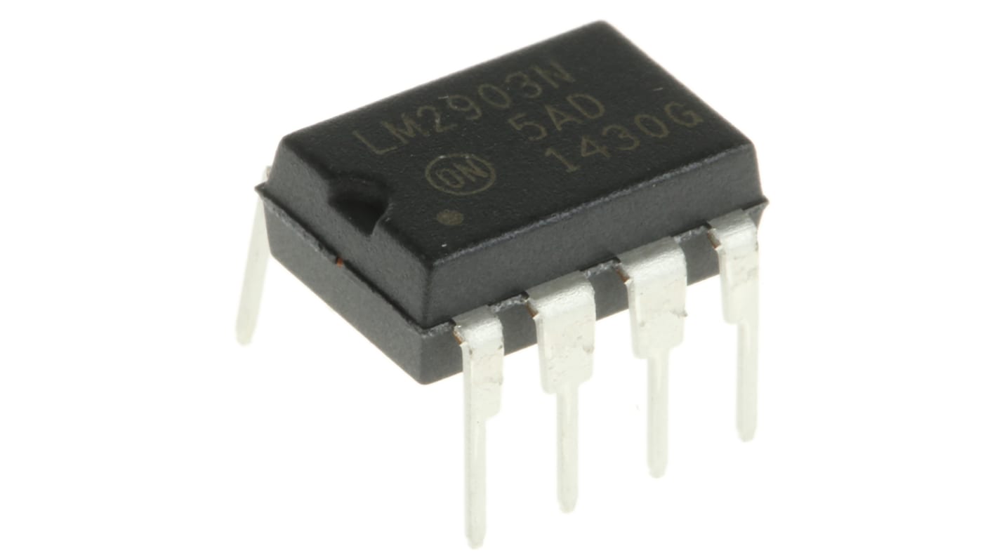 LM2903NG onsemi, Dual Comparator, CMOS/TTL O/P, O/P, 1.5μs 2 → 36 V dc 8-Pin PDIP