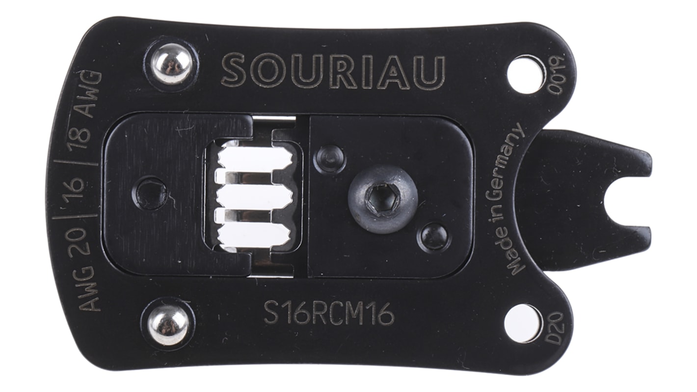 Cabezal de crimpadora Souriau S16RCM16 serie UTS Series, para cable de 20 → 16AWG