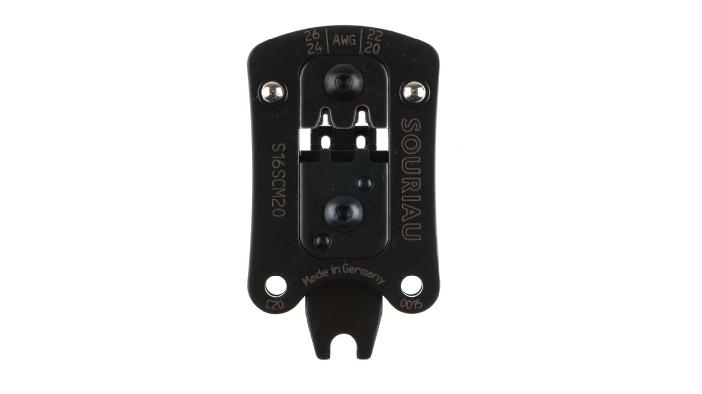 Cabezal de crimpadora Souriau S16SCM20 serie UTS Series, para cable de 26AWG → 20AWG