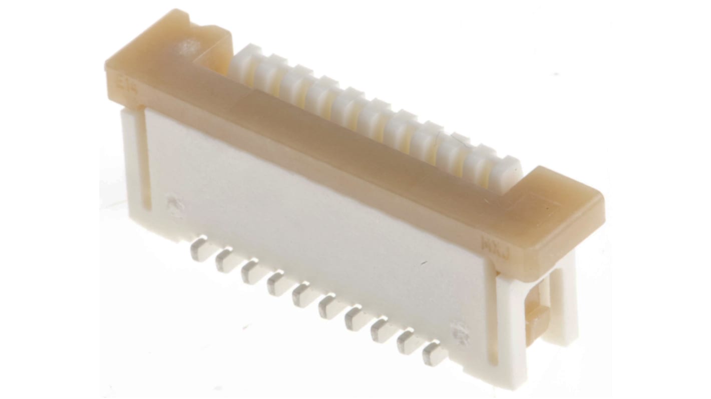 Connecteur FPC Molex série Easy On, 10 Contacts pas 1mm, 1 Rangée(s), Femelle Droit 52610