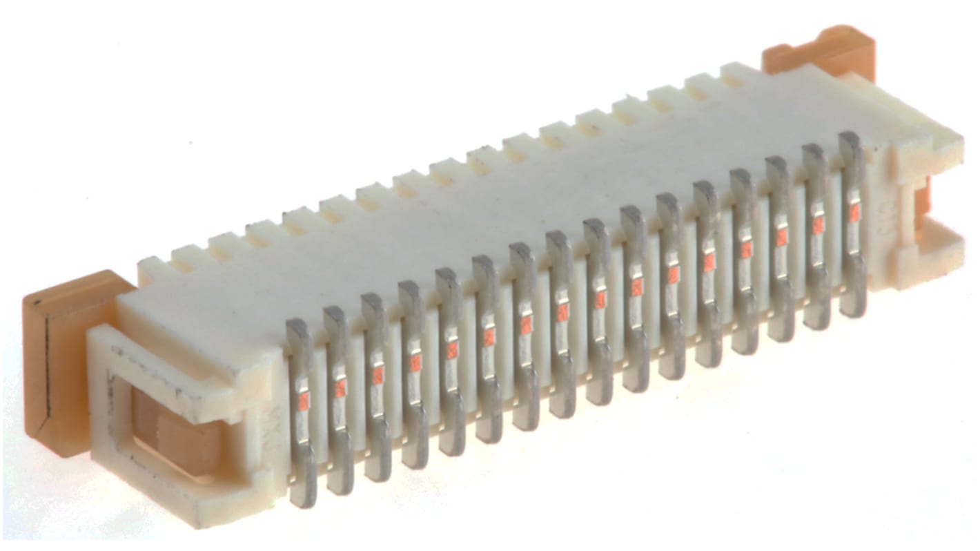 Conector FPC hembra Recto Molex serie Easy-On de 16 vías, paso 1mm, 1 fila, para soldar