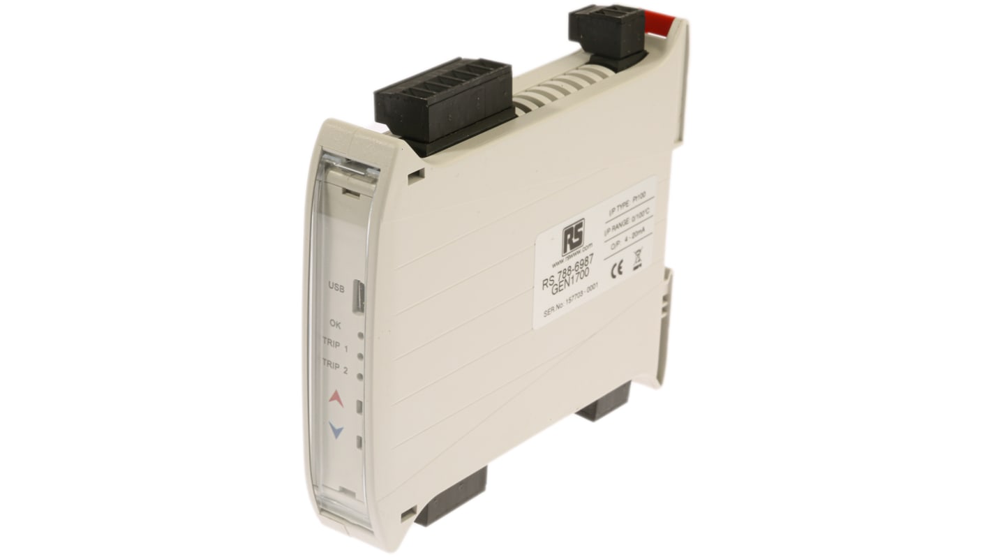 RS PRO Signal Conditioner, Universal Input, Current, Voltage, Relay Output, 20 → 240 V ac, 20 → 240V dc