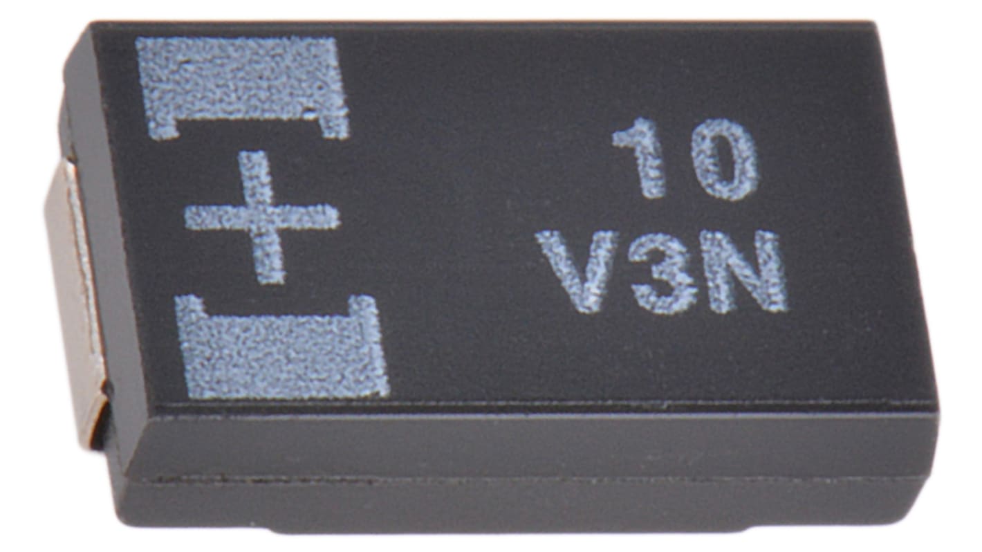 Panasonic 10μF Surface Mount Polymer Capacitor, 35V dc