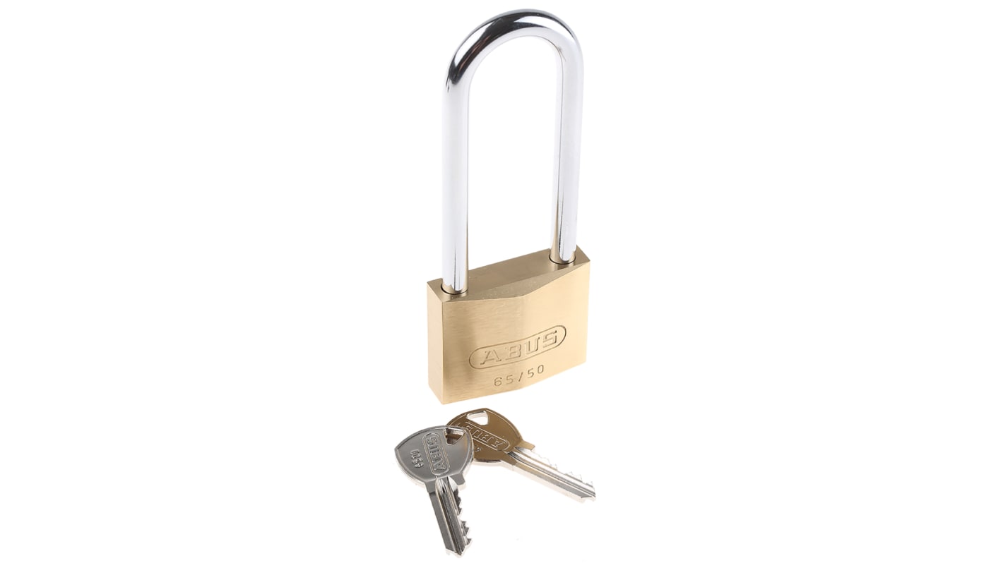 ABUS Key Weatherproof Brass, Steel Padlock, Keyed Alike, 8mm Shackle, 65mm Body