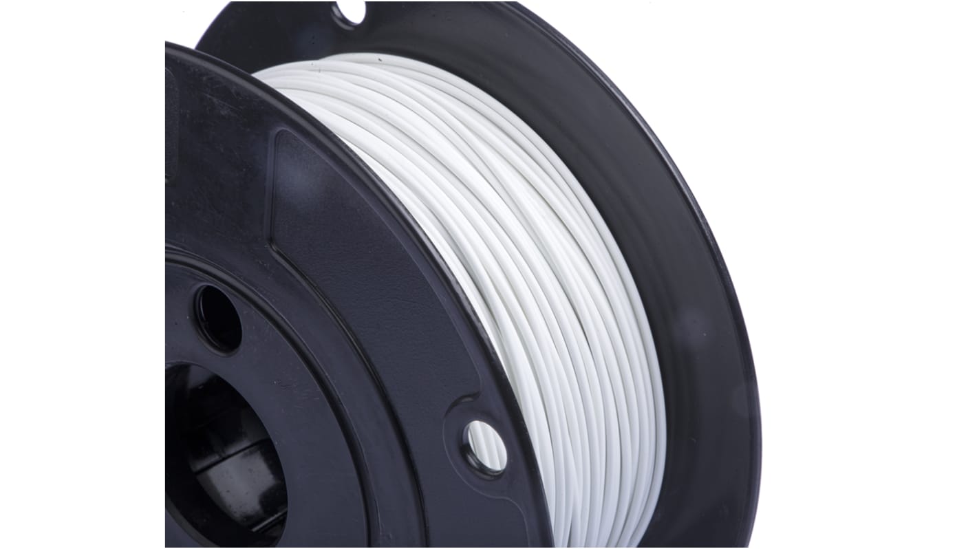 TE Connectivity White 1.3 mm² Hook Up Wire, 16 AWG, 19/29, 100m, Polyalkene Insulation