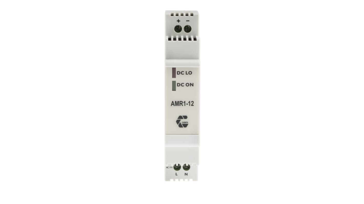 Chinfa AMR1 Switch-Mode DIN-Schienen Netzteil 10W, 230V ac, 12V dc / 830mA