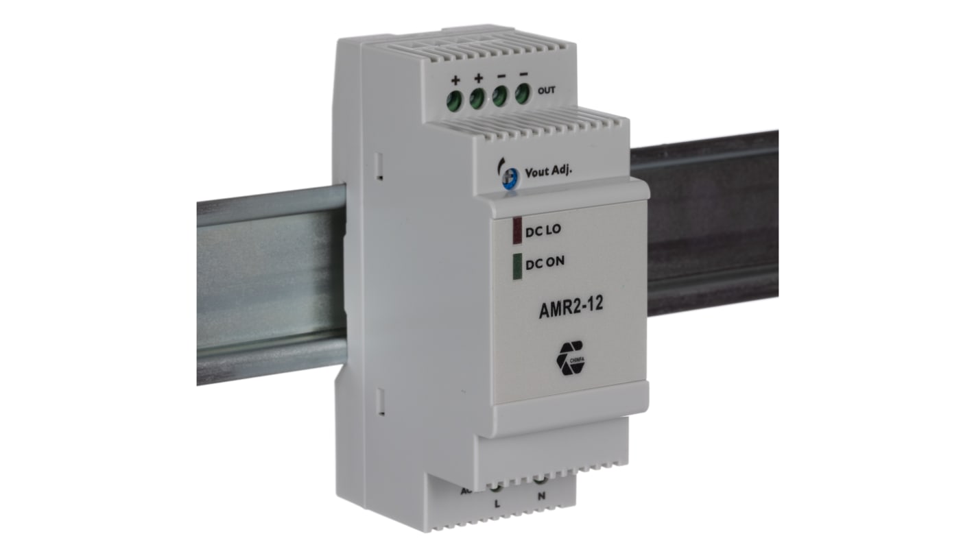 Chinfa AMR2 Switch Mode DIN Rail Power Supply, 90 → 264V ac ac Input, 12V dc dc Output, 2A Output, 24W