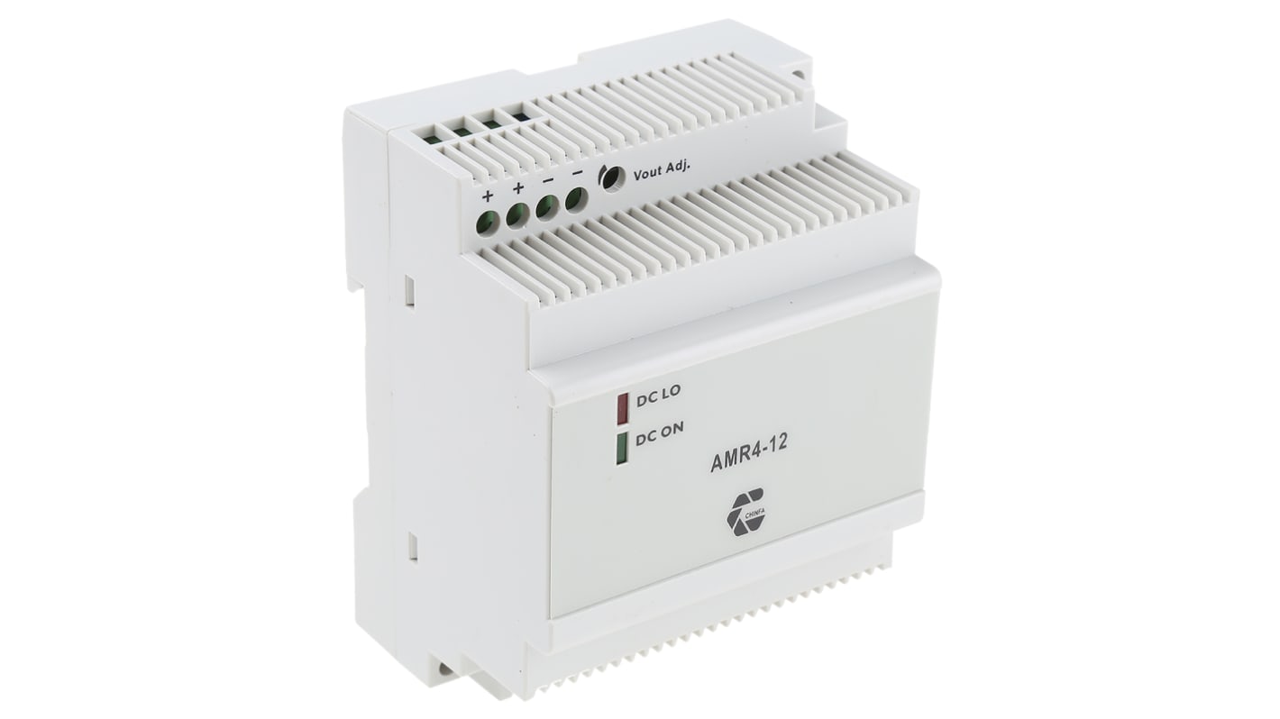 Alimentation pour rail DIN Chinfa, série AMR4, 12V c.c.out 4.5A, 90 → 264V c.a.in, 54W