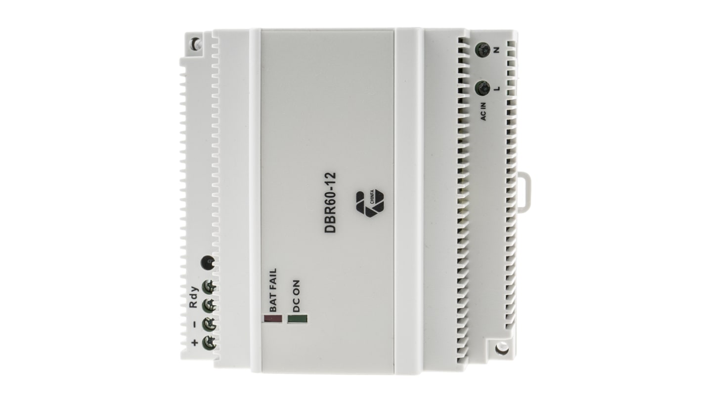 Chinfa Battery Charger DIN Rail Power Supply, 90 → 264V ac ac Input, 13.6V dc dc Output, 4.5A Output, 61W