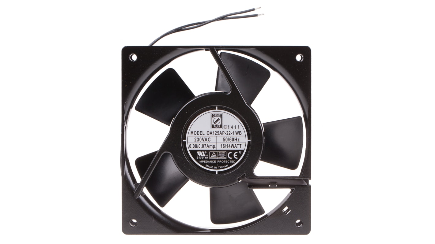 Ventilador Axial RS PRO de 120 x 120 x 25mm, 230 V ac, 14W, 2900rpm, caudal 127.4m³/h, 42dB