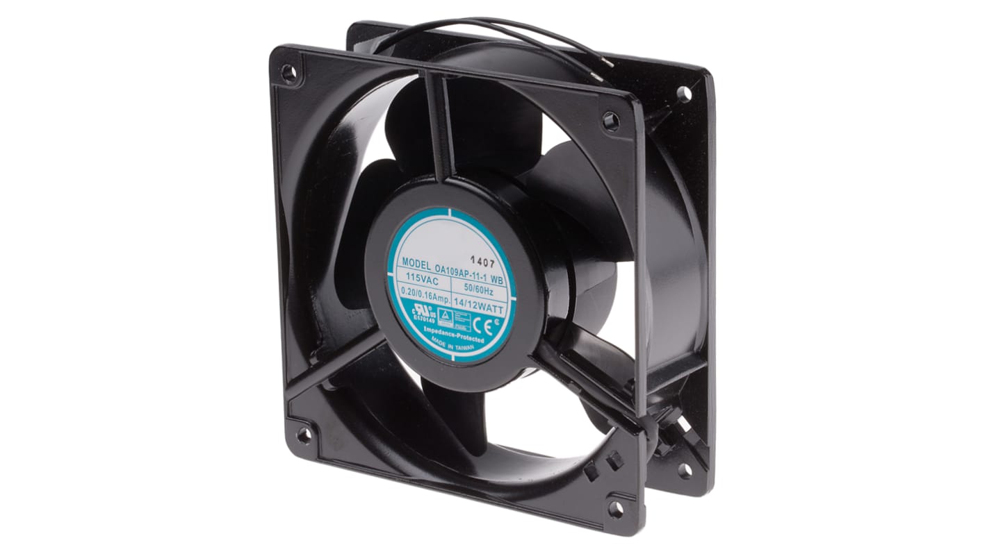 Ventilador Axial RS PRO de 120 x 120 x 38mm, 115 V ac, 15W, 3000rpm, caudal 186.9m³/h, 42dB