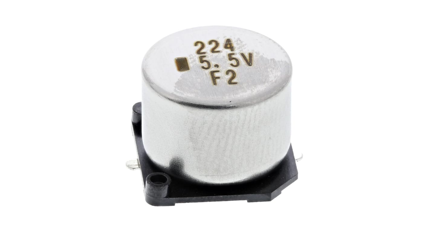 KEMET 0.22F Supercapacitor -20 → +80% Tolerance, Supercap FC 5.5V dc, Surface Mount