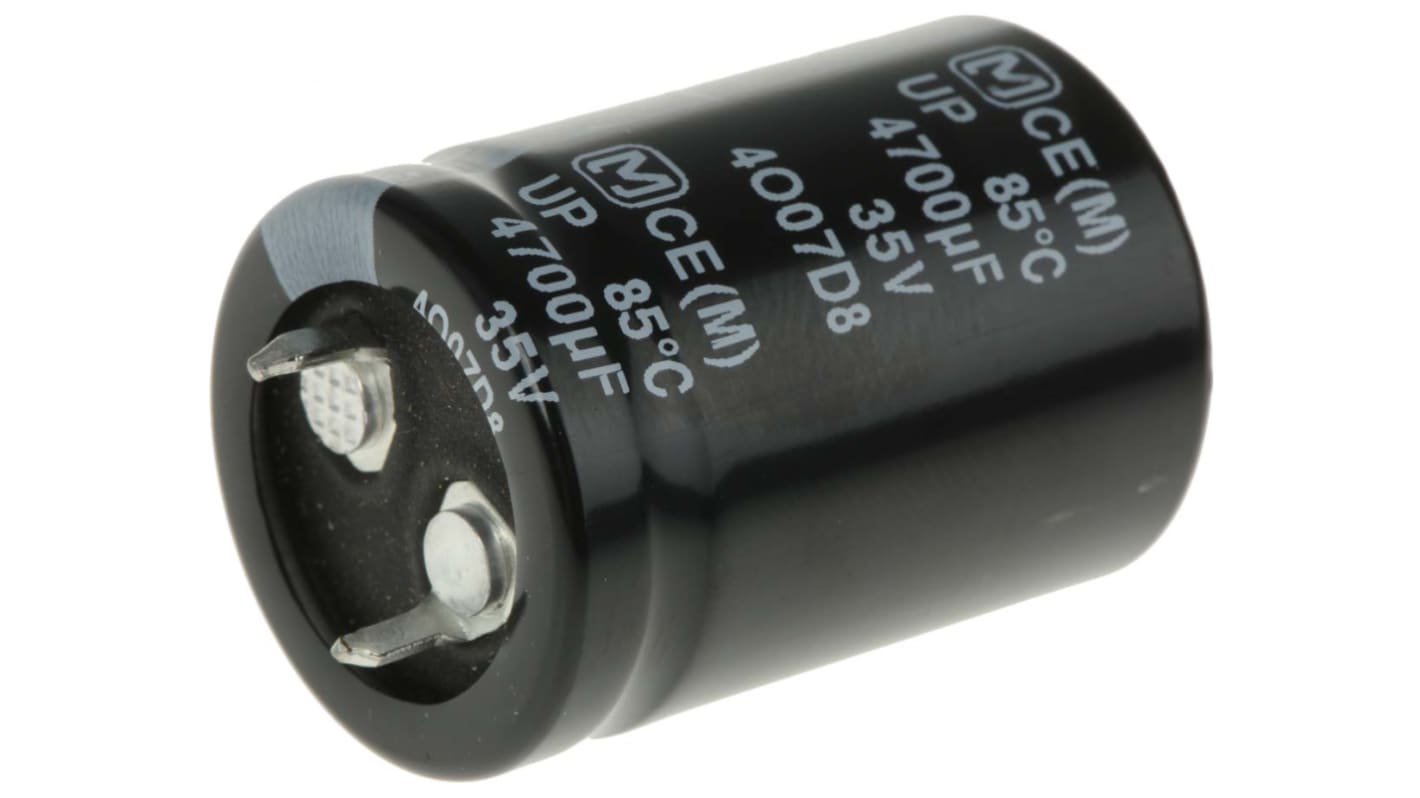 Panasonic 4700μF Electrolytic Capacitor 35V dc, Through Hole - ECEC1VP472BJ