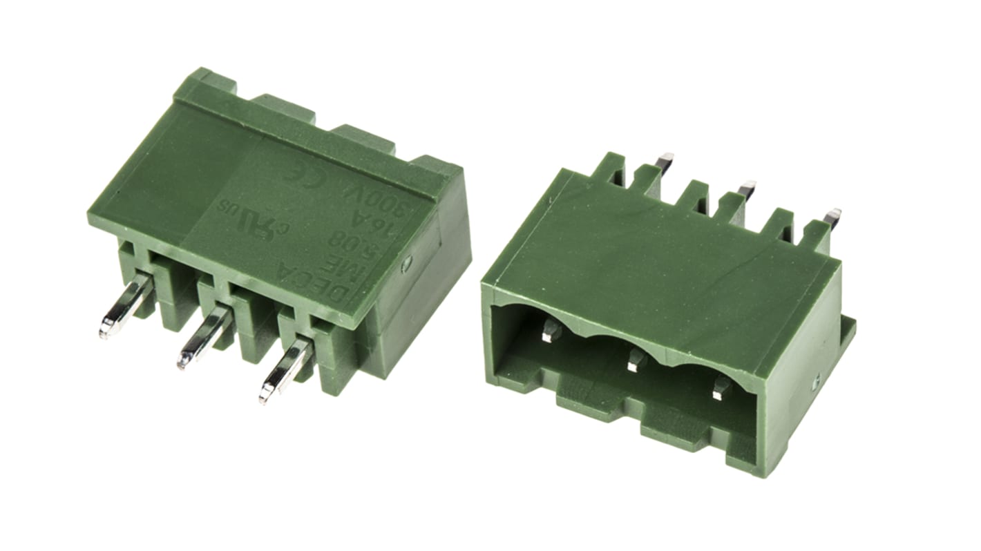 RS PRO PCB Terminal Strip, 3-Contact, 5.08mm Pitch, Through Hole Mount, 1-Row, Screw Termination