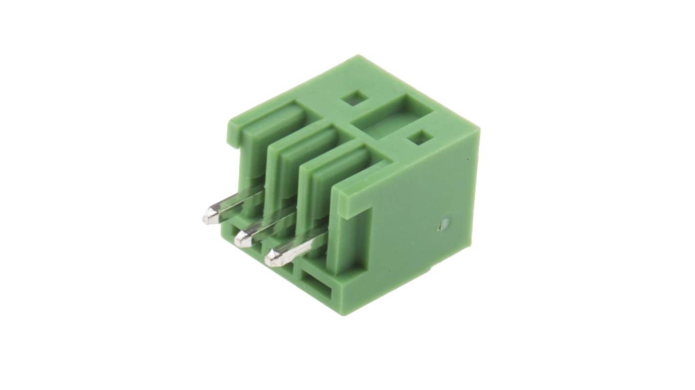 RS PRO 2.5mm Pitch 3 Way Pluggable Terminal Block, Header, Through Hole, Solder Termination