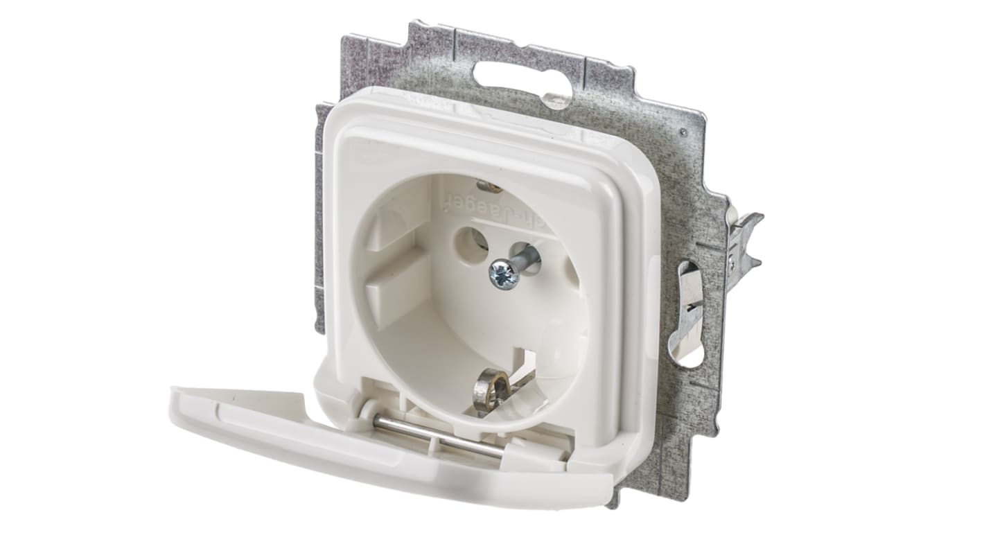 20 EUK-214 | Busch Jaeger - ABB White 1 Gang Plug Socket, 16A, Type F ...
