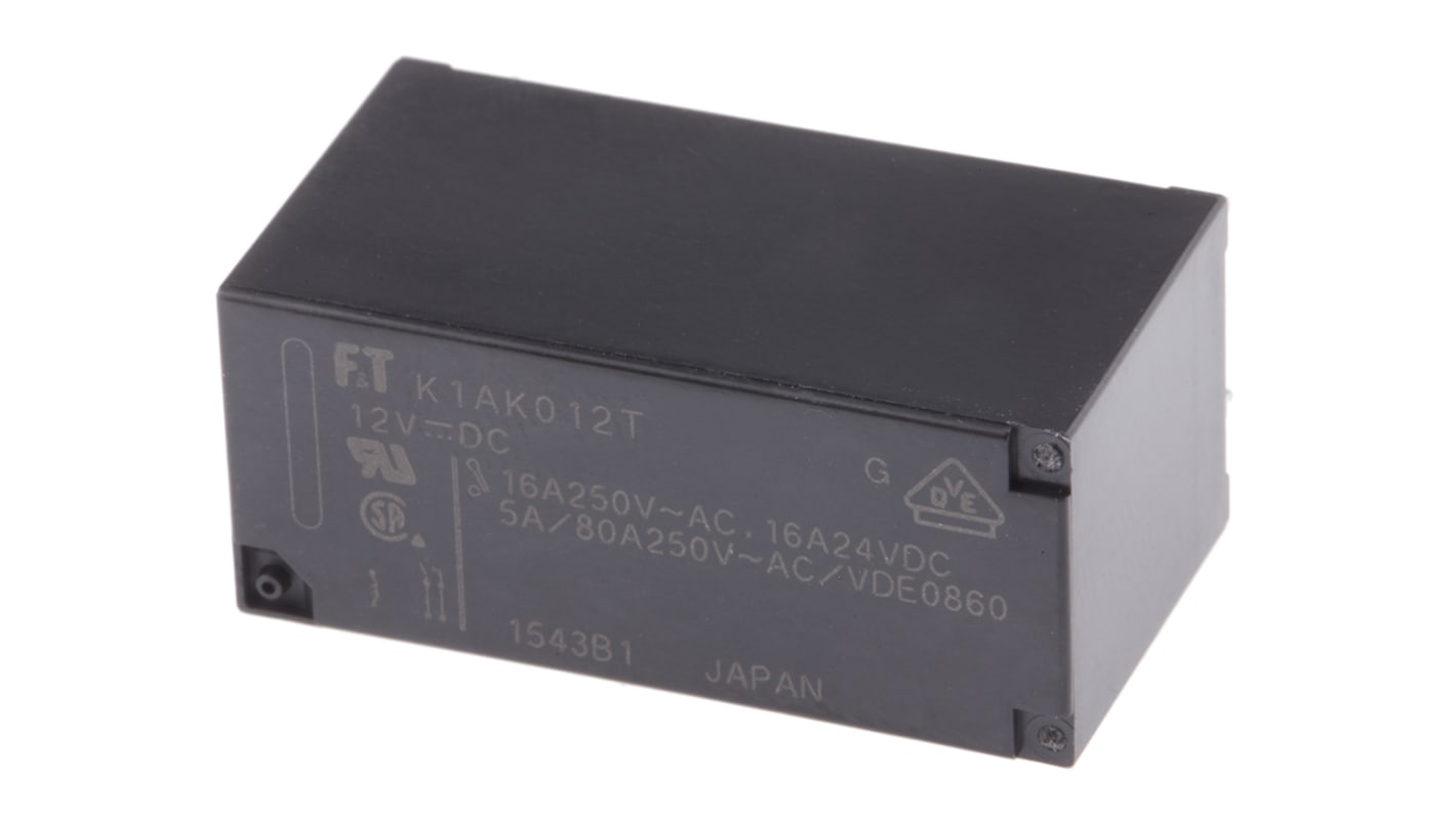 Przekaźnik mocy 12V dc SPST Fujitsu 400mW, montaż PCB 360Ω Styk płytki drukowanej