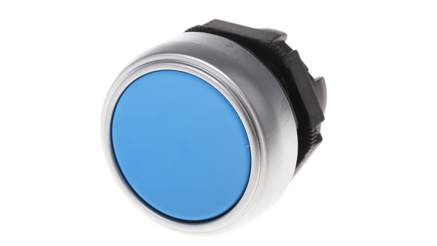 Cabezal de pulsador Lovato serie Platinum, Ø 22mm, de color Azul, Retorno por Resorte, IP66, IP67, IP69K