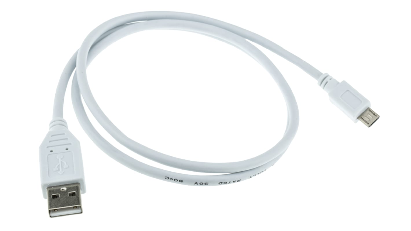 Cavo USB RS PRO, L. 0.8m, col. Bianco