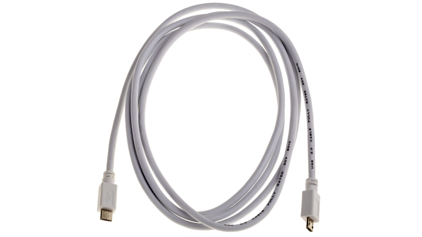 Cavo USB RS PRO, L. 1.8m, col. Bianco