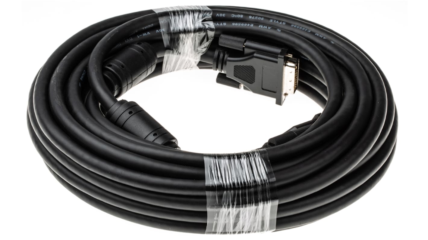 Cable DVI Roline de color Negro, con. A: DVI-D Dual Link macho, con. B: DVI-D Dual Link macho, long. 10m