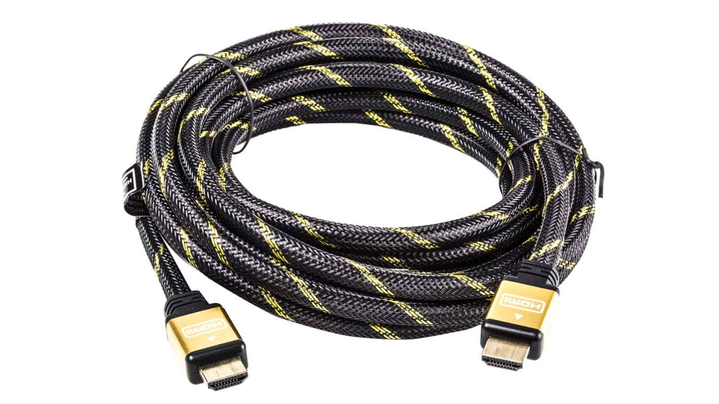 Cable HDMI Negro/Oro Roline, con. A: HDMI Ethernet Macho, con. B: HDMI Ethernet Macho, long. 5m