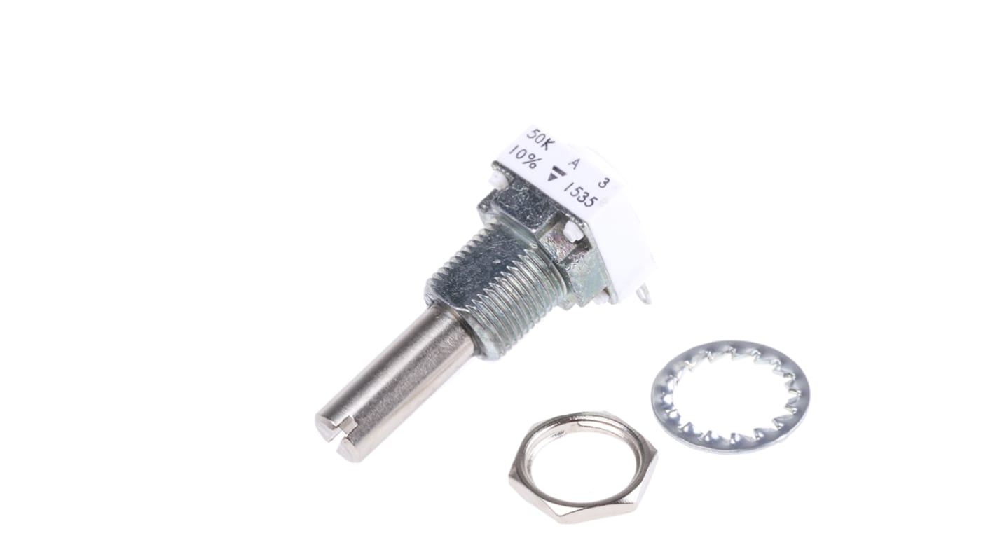 Vishay P11S, Tafelmontage  Dreh Potentiometer 50kΩ ±10% / 1W , Schaft-Ø 6 mm