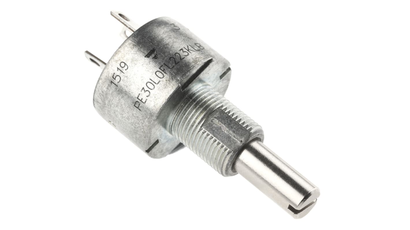 Vishay PE30, Tafelmontage  Dreh Potentiometer 22kΩ ±10% / 1.5W , Schaft-Ø 6 mm