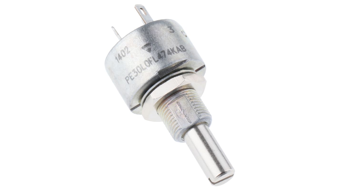 Potentiomètre Rotatif Vishay PE30, 470kΩ max, Ø axe 6 mm, Montage panneau