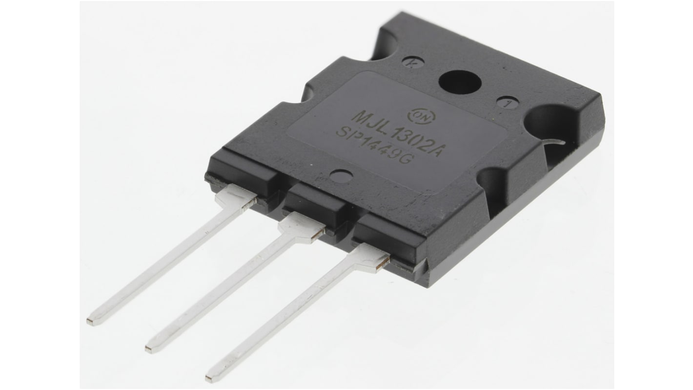 Transistor, MJL1302AG, PNP -15 A -260 V TO-264, 3 pines, 1 MHz, Simple