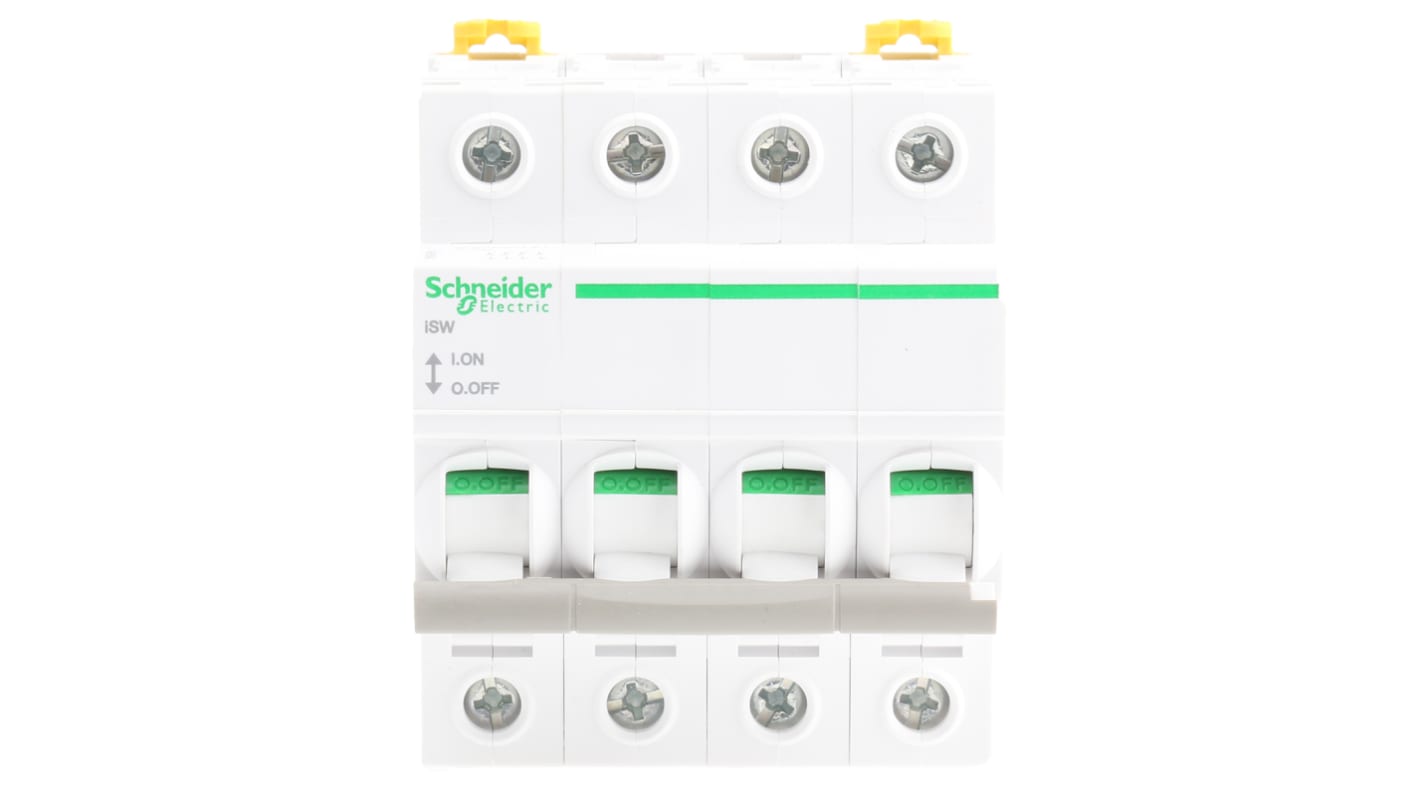 Schneider Electric 4P Pole Isolator Switch - 125A Maximum Current, IP20