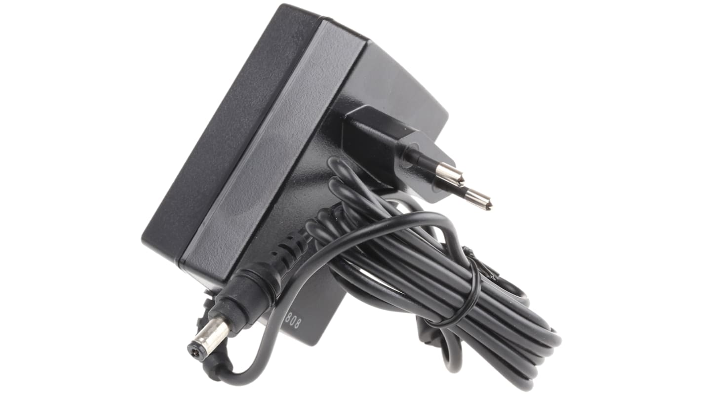 MEAN WELL 18W Plug-In AC/DC Adapter 12V dc Output, 1.5A Output