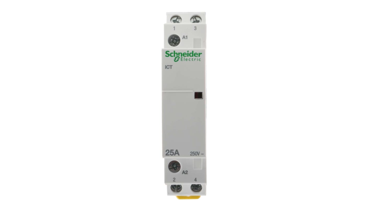 Contattore Schneider Electric, serie iCT, 2 poli, 2 N/A, 25 A, bobina 24 V c.a.