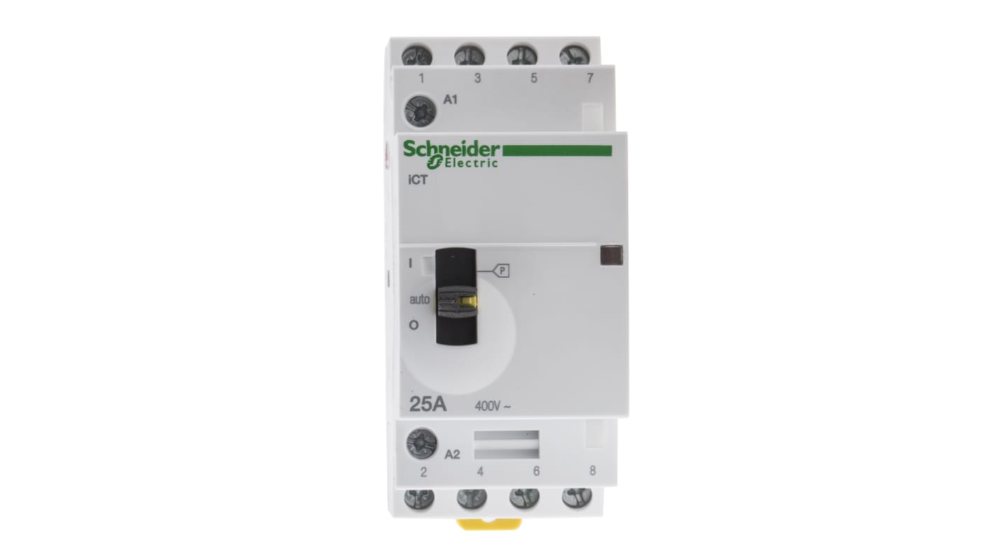 Schneider Electric iCT Series Contactor, 230 V ac Coil, 4-Pole, 25 A, 4NO, 400 V ac