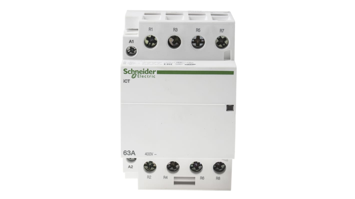 Schneider Electric Acti9 iCT iCT Leistungsschütz / 230 V ac Spule, 4 -polig 4 Öffner, 400 V ac / 63 A